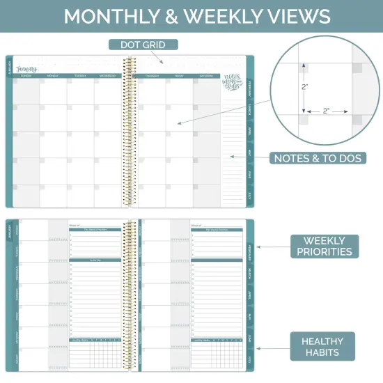 bloom daily planners Undated Ultimate Planner & Calendar, 9" x 11", Interchangeable Cover {5}