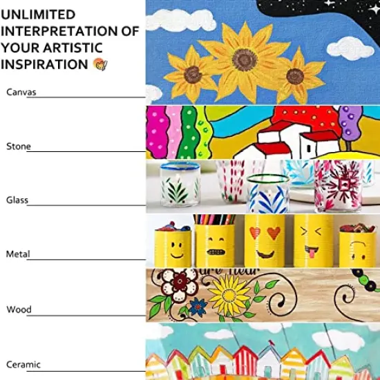 Paint Pens, Paint Markers 20 Pack Oil-Based Painting Pen Set for Rocks Painting Wood Plastic Canvas Glass Mugs DIY Craft {3}