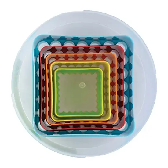 5 Piece SetSquare Cookie and Biscuit Cutters, Assorted Sizes, Bright Colors, {4}