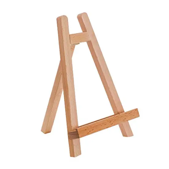 10.5" Small Tabletop Display Stand A-Frame Artist Easel - Beechwood Tripod, Kids Student Classroom School Painting Party Table Desktop Easel - Portable Canvas Photo Picture Sign Holder, 1-Pack {2}