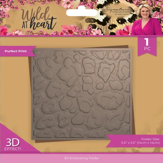 Sara Signature 3D Embossing Folder 5.5"X5.5"-Purfect Print, Wild At Heart {1}