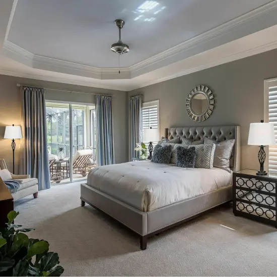 2 Table Lamps 1 Floor Lamp Set with Fabric Shades {5}