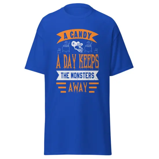 A candy a day keeps the monsters away halloween t-shirt design {3}