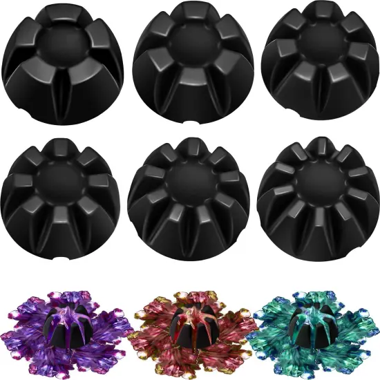 6 Pieces Flower Pour Cup for Paint Pouring 6/7/8/9/10 Slot Acrylic Paint Tools Fluid Painting Supplies Flower Strainer for DIY Pouring Paint and Creating Patterns Art Supplies(Black) {2}