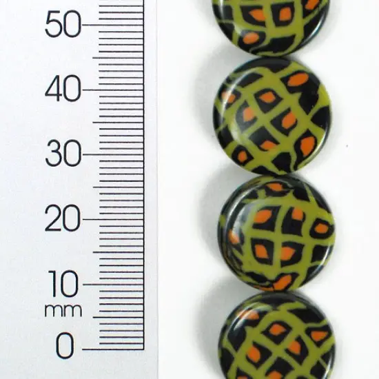 6 Packs of 17m x 17mm Tribal Print Acrylic Bead 8 Inch Strand {1}