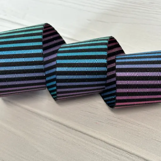 Pastel Horizontal rainbow stripe 1&rdquo; Seatbelt Webbing {1}