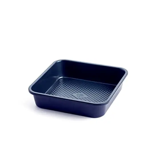 Bakeware Diamond Infused Ceramic Nonstick, 8" Square Cake Baking Pan, Dishwasher and Freezer Safe, PFAS-Free, Blue {2}