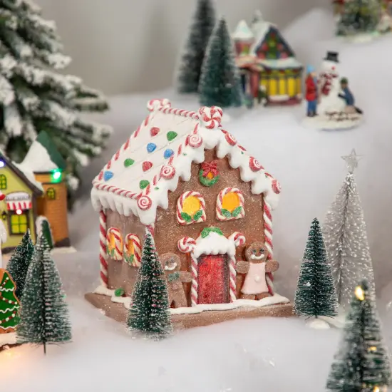 Northlight Pre-Lit LED Gingerbread Candy House Christmas Decoration - 7.5" Brown {3}
