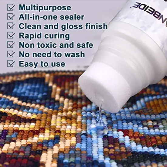 Diamond Painting Sealer 120ML, 5D Diamond Painting Glue Permanent Hold & Shine Effect Sealer for Diamond Painting and Puzzle Glue (4 OZ) {2}