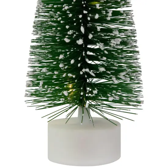 Northlight LED Lighted Mini Bottle Brush Pine Christmas Village Trees - Warm White - Set of 2 Green {6}