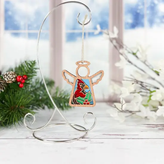 3.5" (H) Winter Cardinal Ornament - Handcrafted in Texas - Mother's Angels® Christmas Angel Wings Figurine {3}
