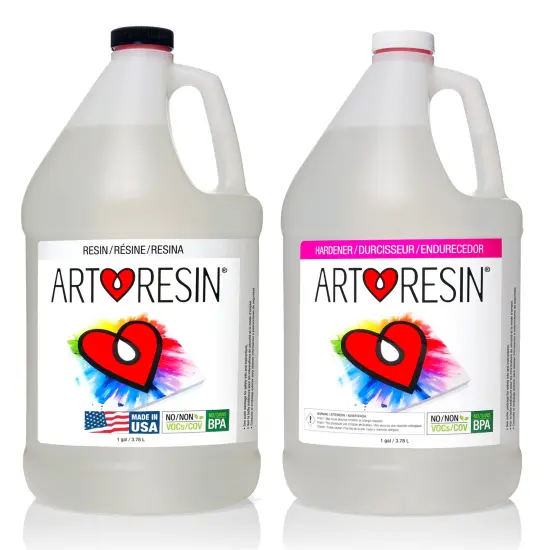 ArtResin Epoxy Resin &ndash; High-Gloss Clear Coat for Art Projects - 2 gal (1 gal resin + 1 gal hardener) (7.57 L) {1}