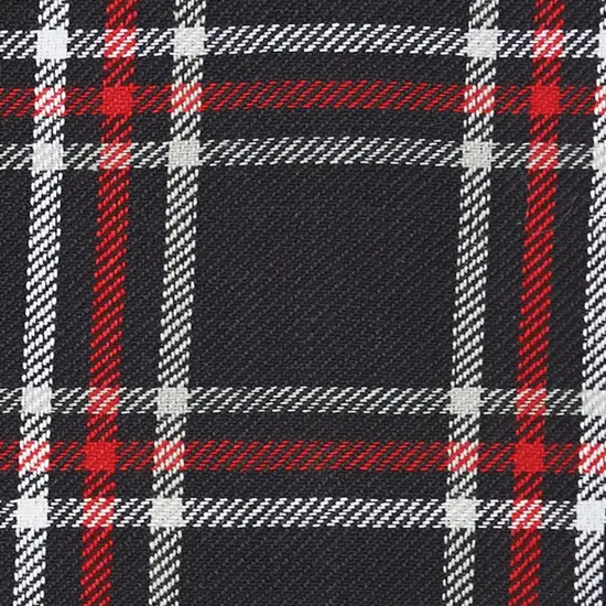 27' X 18" Poinsetta Plaid Woven Cotton Kitchen Dish Towel Red White and Black Plaid {3}