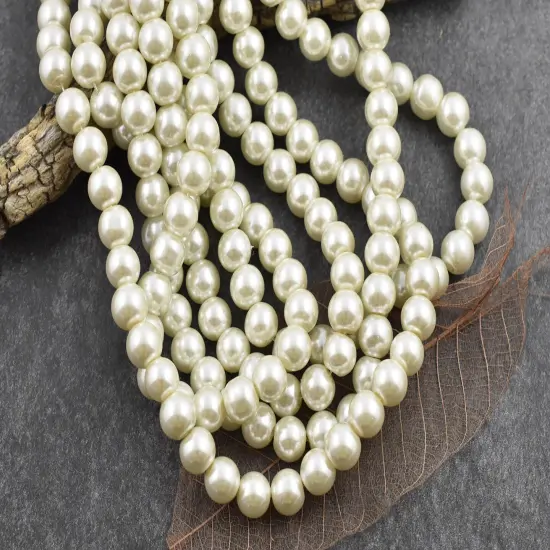 Creamy White Pearl Round Beads (32 inch strand) -- Choose Your Size {4}