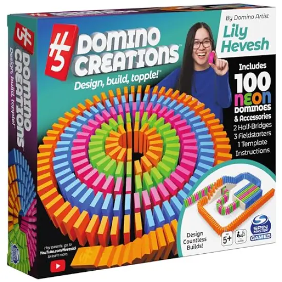 100 Pieces Neon | Kids Games for Game Night | Building Toys for Outdoor Games | Lily Hevesh Dominoes Set for Adults & Kids Ages 5+ {2}