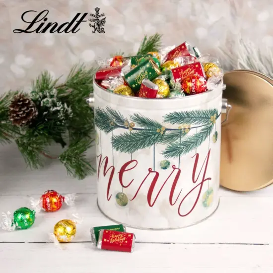 3lb Candy Gifts for Christmas Hershey's Miniatures & Lindt Truffles - Very Merry {1}