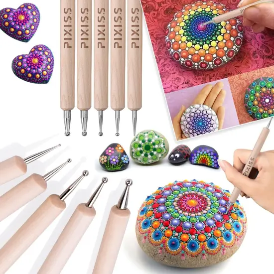 Fabric Fusion Fabric Glue Permanent Clear Washable 2oz for Patches, Rug Glue, Clothing Glue, No Sew Fabric Glue with Pixiss Art Dotting Stylus Pens 5 pcs Set {6}