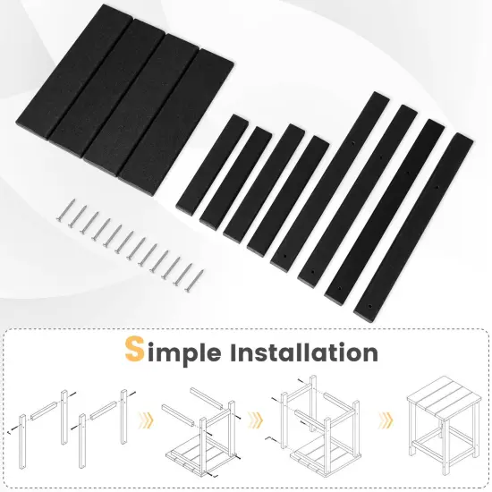 14 Inch Square Weather-Resistant Adirondack Side Table Black {5}