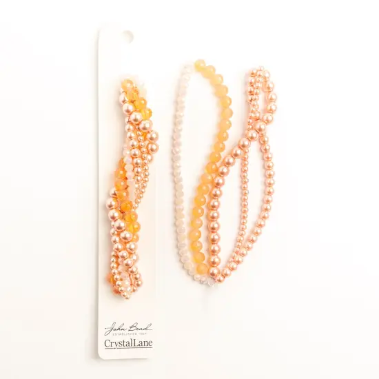 Crystal Lane DIY Pincushion Protea Twisted Glass & Pearls Beads, 5 Strands {2}