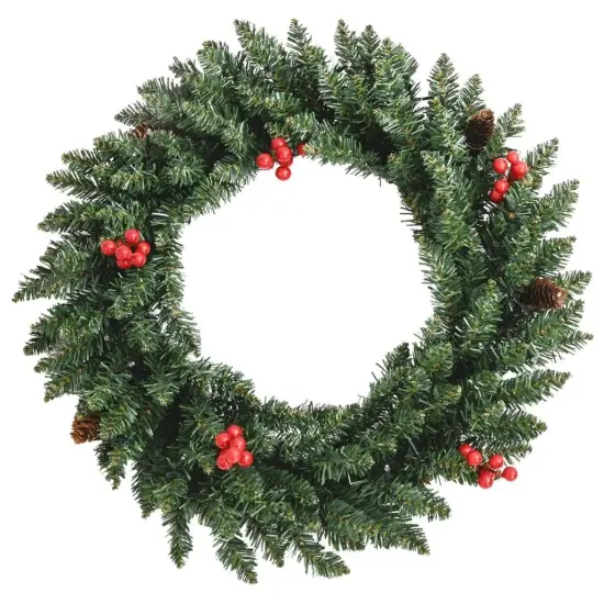 2 pcs Artificial Christmas Trees with Wreath Garland and LEDs {4}
