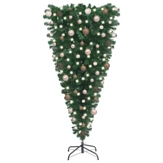 Upside down Artificial Christmas Tree with LEDs and Ball {1}