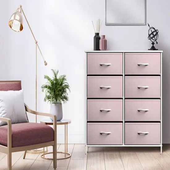 Sorbus Extra Wide Dresser Organizer With 8 Drawers - Large Storage Furniture for Bedroom, Hallway, Living Room, Nursery & Closet Pink {6}