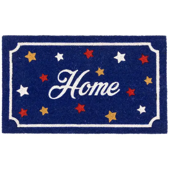 Northlight Blue Coir "Home" Americana Outdoor Doormat 18" x 30" {1}