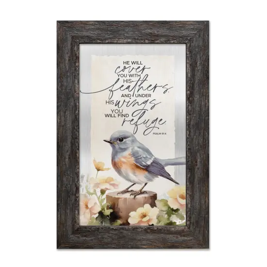 He Will Cover Metalscape Framed Wall Art - 8 inches x 12 inches {1}