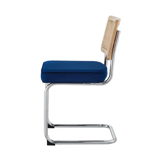 Sahasra Velvet Armless Dining Chair Seat (Set of 2) Navy {4}