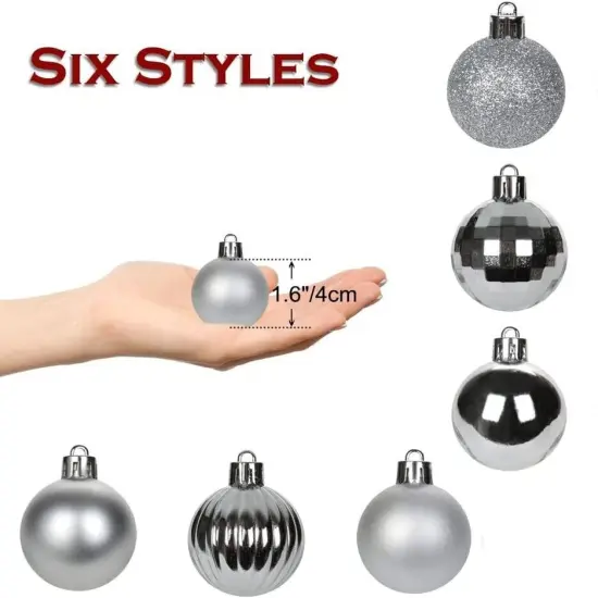 Kitcheniva Shatterproof Christmas Balls 60 Pcs Silver {1}