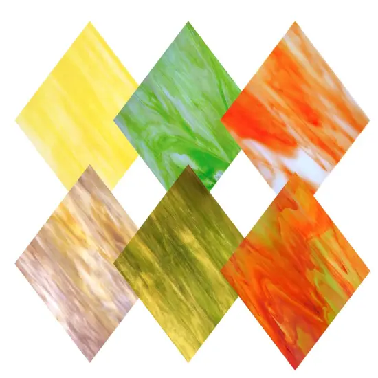 Wissmach 6 Sheet Mixed Color Variety Stained Glass and Mosaic Glass {1}
