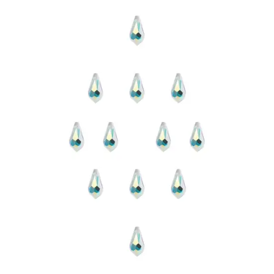 Preciosa 12-Piece Teardrop Glass Pendant, 7.5x15mm Crystal AB {2}