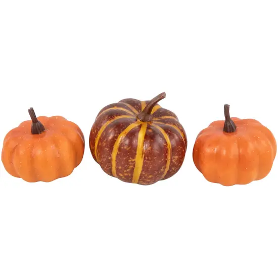 Northlight Fall Harvest Artificial Pumpkin, Gourd, Acorn and Leaf Decoration Set - 11-Piece Orange {4}