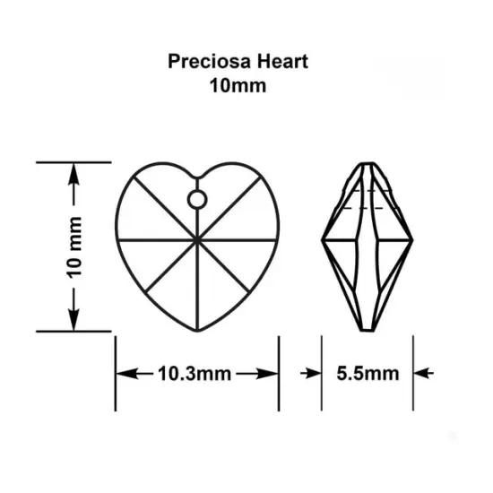 Preciosa 18-Piece Heart Glass Pendants, 10mm Crystal {4}