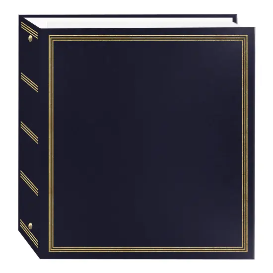Photo Albums Navy Blue Magnetic 3-Ring Photo Album 100 Page {1}