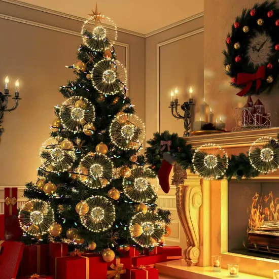 Hanging Firework LED Fairy String Light Yellow {5}