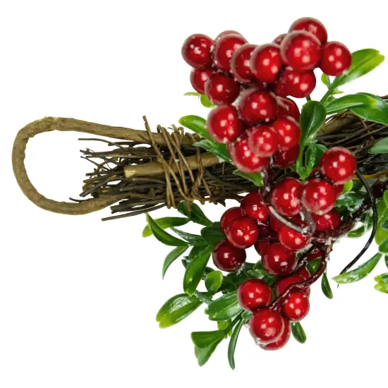 Northlight Glittered Artificial Boxwood Pine Cone and Berry Christmas Garland - 6' - Unlit Green {4}