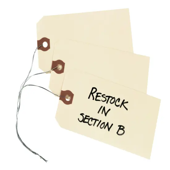 Avery Price Tags with String Attached, 11.5 pt. Stock, 4-3/4" x 2-3/8", 1,000 Manila Hang Tags (12605) {1}