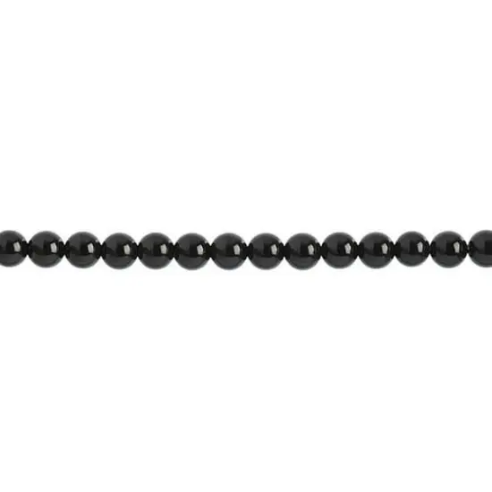 Earth's Jewels Semi-Precious 6mm Black Onyx Natural Round Beads {2}