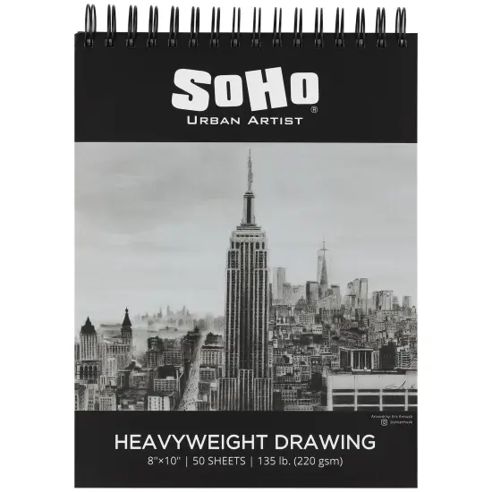 SoHo Urban Artist Hardcover Drawing Pad - 135 lb. (220gsm) Drawing Paper Pads for Artists, Travel, Illustrations, & More! - Single {1}