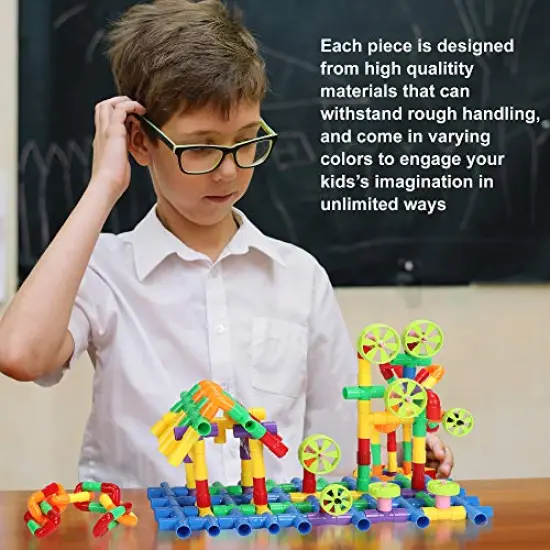 STEM Building Blocks Toy for Kids, Educational Toddlers Preschool Brain Toy Kit, Constructions Toys for 3 4 5 6 7 8 Years Age Boys and Girls &ndash; Creativity Kids Materials Toys {3}