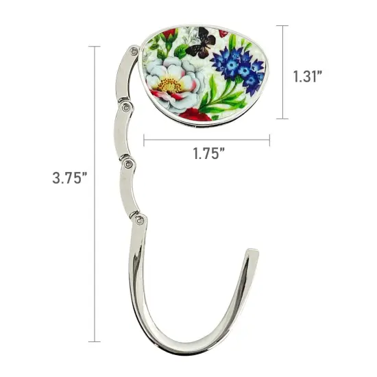 Wrapables Stylish Purse Hook Hanger, Foldable Handbag Table Hanger, Spring Floral {6}