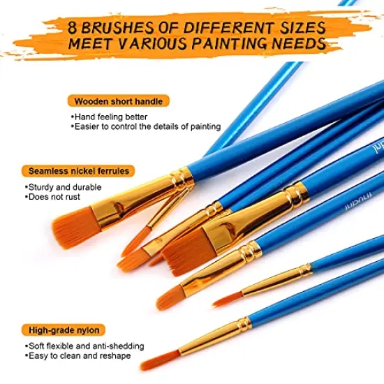 Art Paint Set for Kids, Painting Supplies Kit with 5 Canvas Panels, 8 Brushes, 12 Acrylic Paints, Multi-Function Table Easel, Etc, Premium Acrylic Paint Set for Students, Kids and Beginner. {5}