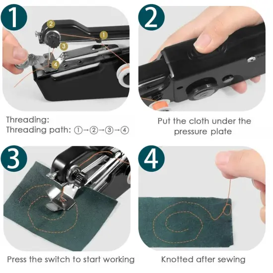 DIY Mini Electric Sewing Machine - Portable Handheld Cordless {4}