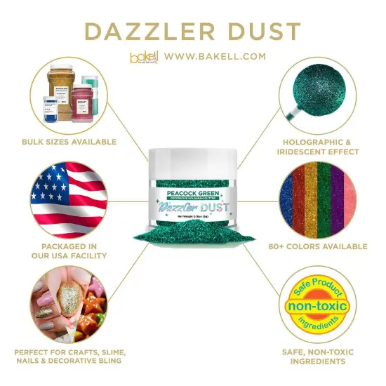 Peacock Green Dazzler Dust® 5 Gram Jar {4}