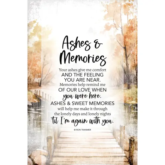 Ashes & Memories Bereavement Wood Plaque with Easel and Hook Wall Tabletop Art - 6 inches x 9 inches {1}