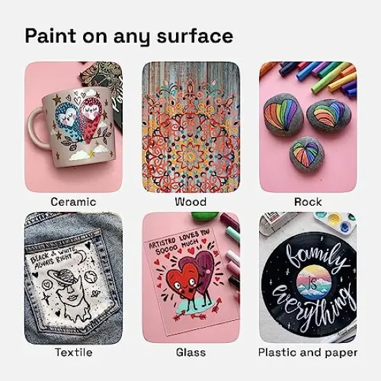 Paint Pens for Rock Painting, Stone, Ceramic, Glass, Wood, Canvas. Set of 12 Acrylic Paint Markers Extra-fine Tip {6}