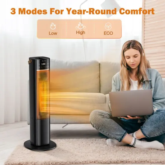 1500W Ceramic Heater Portable Electric Space Heater w/Adjustable Thermos. {2}