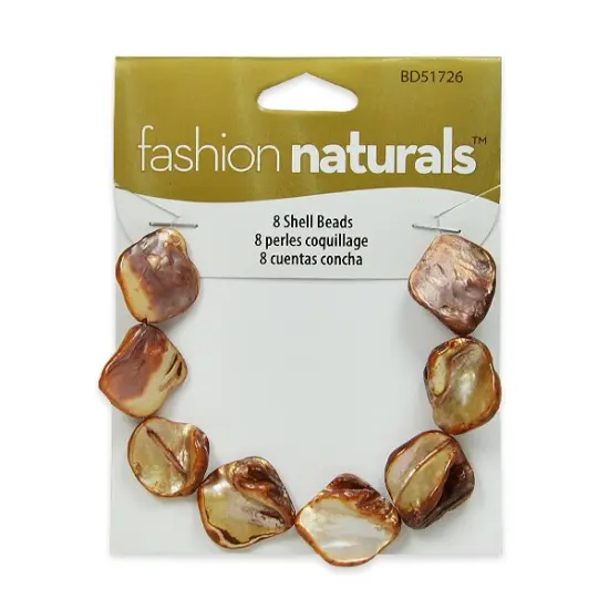 6 Packs of Tinted Shell Chunk Beads - Amber - 8 Pc Pack {1}