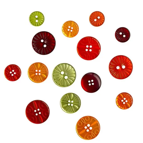 Buttons Galore Fancy Fall Buttons for Sewing Crafts Scrapbooking DIY Projects. 45 Buttons - 3 Packs {1}
